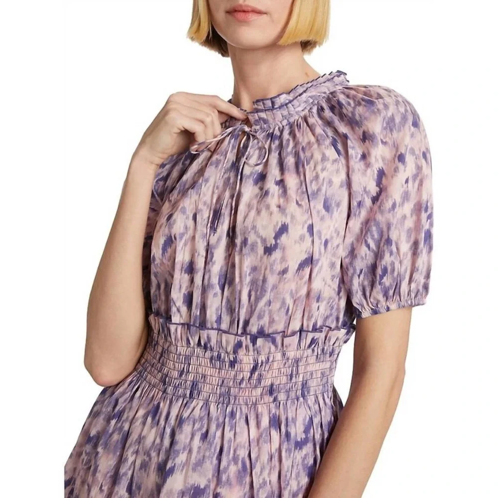 NEW $238 Rails Fiorella Cotton Ikat-Inspired Mini dress Medium Pink Geometric - Picture 3 of 14